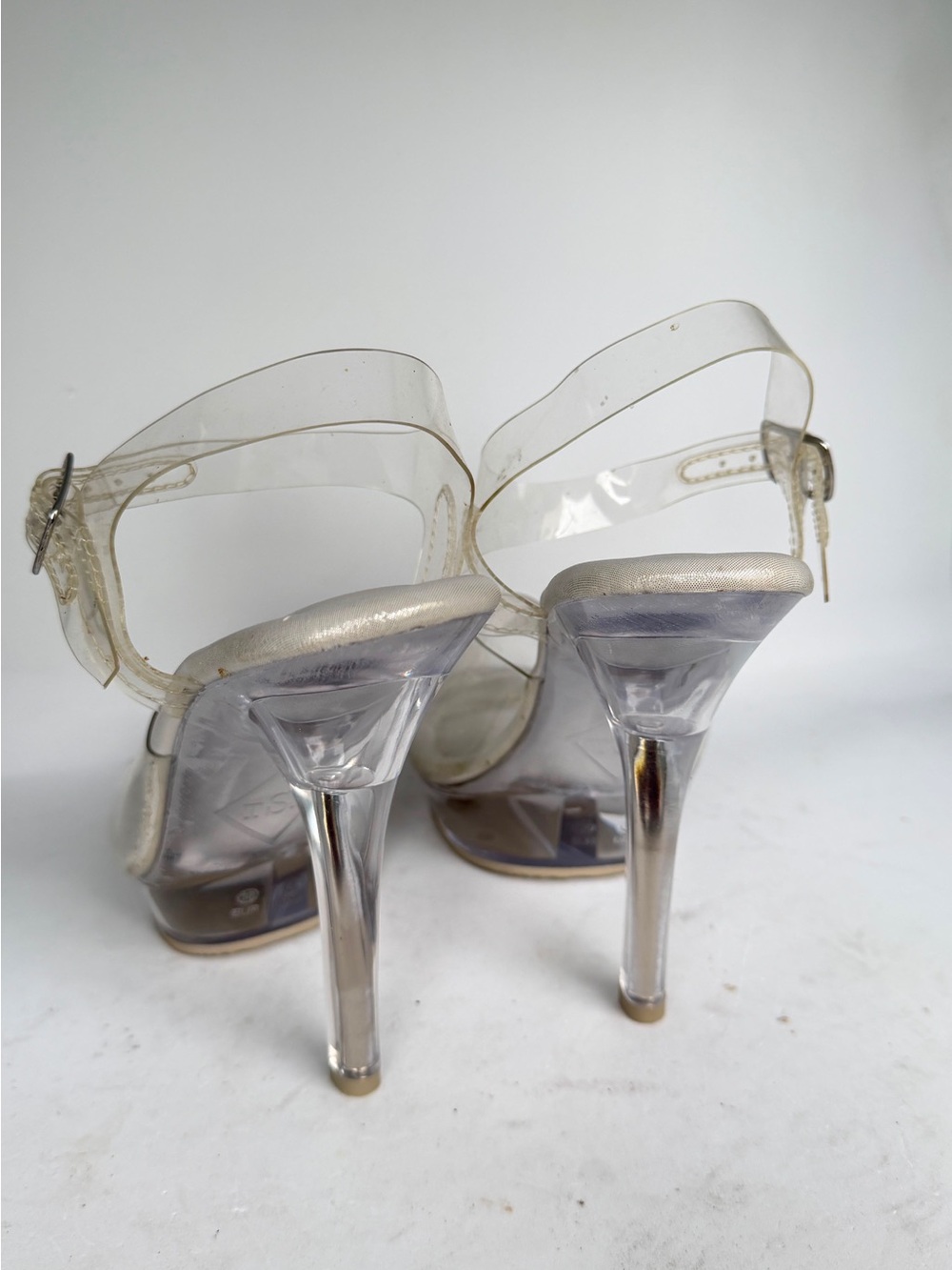 The shoe ferry Olympian clear lucite bikini competition heels
